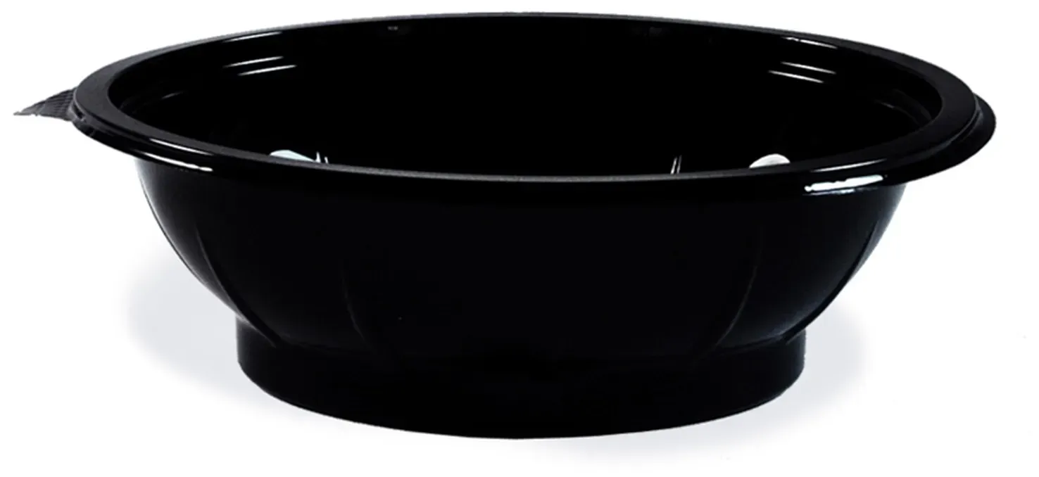 Salatschalen rund O 17,6 x 4,8 cm schwarz 500 ml (PET), 50 Stk.