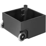 US Weight Dekorativer Pflanzkasten, Schirmständer, Schirmständer mit Rollen, unterstützt bis zu 68 kg, 49,5 cm L x 44,5 cm B x 39,4 cm H, pulverbeschichtet, schwarz