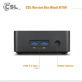 CSL Narrow Box Black N100 Mini-PC 16 GB RAM 4000 GB SSD Intel UHD Graphics Win 11 Home