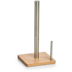 Küchenrollenhalter ZELLER PRESENT, braun (holzfarben), B:16cm H:32,5cm L:16cm, Edelstahl, Bambus, Küchenrollenhalter, Edelstahl/Bambus