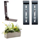 GarPet FixPot Blumenkastenhalterung Fensterbank 2er Set anthrazit