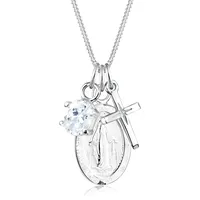 Elli Marienbild Zirkonia Kreuz 925 Sterling Silber Ketten Damen