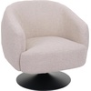 Lounge-Sessel HWC-J76, Cocktailsessel Sessel drehbar, Bouclé Stoff Metall ~ creme-beige