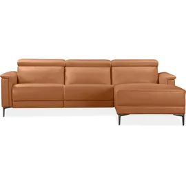Home Affaire Ecksofa »Lund, L-Form, 261cm, man. o. elektr. Relaxfunktion (mit USB-A)« und Kopfteilverstellung braun