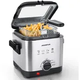 Aigostar Fritteuse Mini Fritteuse, Temperaturkontrolle, Edelstahl 1,5 L,1000W Fries