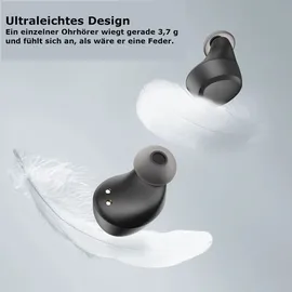 TOZO A1 Mini Bluetooth Kopfhörer Integriertes Mikrofon Immersive Premium-Sound-Kopfhörer (kompatibel für kleine Ohren), Schwarz