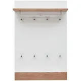DIETER KNOLL Garderobenpaneel Weiß, Wildeiche, furniert, massiv, 92x140x28 cm, Made in Germany, Goldenes M, DGM-Klimapakt, Aufhängemöglichkeit, Hutablage, Kleiderstange, Garderobe, Garderobenpaneele, Garderobenpaneele