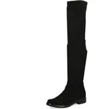 CAPRICE Damen Overknee Stiefel Kleiner Absatz Vegan, Schwarz (Black Stretch), 41 EU - Gr.: