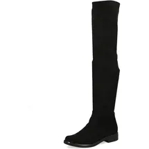 CAPRICE Damen Overknee Stiefel Kleiner Absatz Vegan, Schwarz (Black Stretch), 41 EU - Gr.: