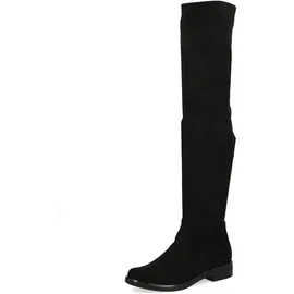 CAPRICE Damen Overknee Stiefel Kleiner Absatz Vegan, Schwarz (Black Stretch), 41 EU - Gr.: