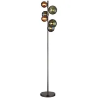 GLOBO Stehlampe Stehleuchte Beistellleuchte Standlampe Schlafzimmerleuchte Wohnzimmerlampe, Metall Glas