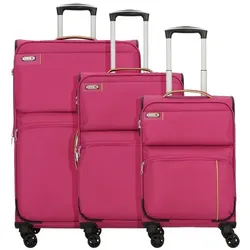 d&n Travel Line 6704 4-Rollen Kofferset 3tlg. pink