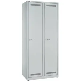 BISLEY Garderobenschrank Metall 80 x 50 x 185 cm Hellgrau 2 Abteile
