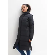 bonprix Daunenmantel mit recycelter Daune, schwarz, Gr.38, Vielseitiger Steppmantel mit Tragefunktion und seitlichen Reißverschlüssen, aus BIONIC-FINISH® ECO