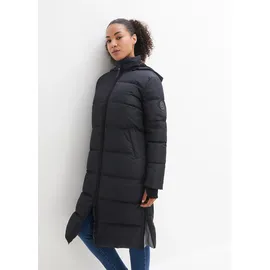 bonprix Daunenmantel mit recycelter Daune, schwarz, Gr.38, Vielseitiger Steppmantel mit Tragefunktion und seitlichen Reißverschlüssen, aus BIONIC-FINISH® ECO