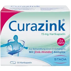 Curazink 15 mg Hartkaspeln gegen Zinkmangel 50 St