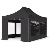 TOOLPORT Faltpavillon 3 x 4,5 m inkl. Seitenteile schwarz 581942
