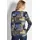 GOLDNER Kurzgröße: Langarm Viskose-Shirt mit V-Ausschnitt", in marine gemustert), | Gr.: 23,