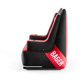 Diablo Chairs Diablo Gaming Sessel Gamer Stuhl Aufblasbar, Belastbar bis 120 kg, Schwarz-Rot + Luftpumpe - Schwarz