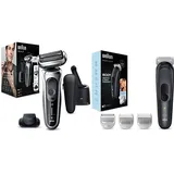 BRAUN Serie 7 71-S7200cc Silver + Braun Körperpflege-Set 3 BG3350 für Männer