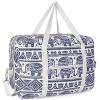 Leichte Faltbare Reisetasche Handgepäck Tasche Handgepaeck Sporttasche für Reisen Weekender Duffel Frauen und Mädchen (3112 Elefant(mit Schultergurt))