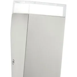 ETC Shop Außenwandlampe Wandleuchte Wandlampe, Fackel Eingangsbereich Terrasse, IP44, Edelstahl silber, HxBxT 30,5x7,5x8,5cm, 6er Set