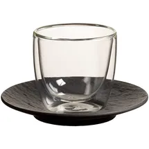 Villeroy & Boch Manufacture Rock Espressoglas mit Untertasse 60 ml schwarz
