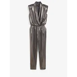 bonprix Jumpsuit mit Glanzdruck, grau, 38