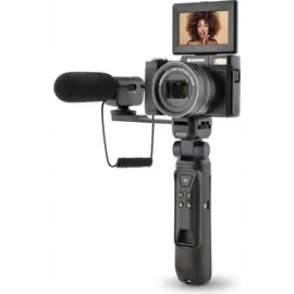 AgfaPhoto AGFA PHOTO – All-in-one-Vlogging-Set: Kamera VLG-4K Optical, Powerbank-Stativ, Fernbedienung, Mikrofon und Micro-SD-Karte (32 GB) – Verewigen S... - Schwarz