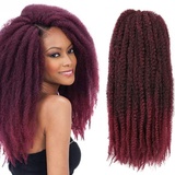 Saisifen Marley Flechtfrisur 3er Pack/Los Marley Flechtfrisur Lang Afro Kinky Curly Butterfly Locken Häkelhaar (18 Zoll 45,7cm, #TBurgundy)