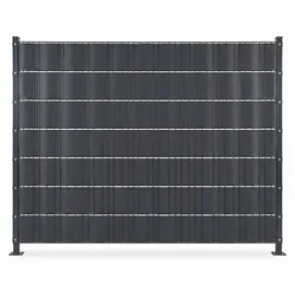 MuCoLa Sichtschutzstreifen 260 x 19 cm Grau PVC 10 St.