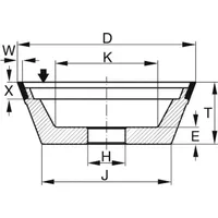 TYROLIT Diamant-Topf-Schleifscheibe DxTxH (mm), 100x35x20, Typ: D181