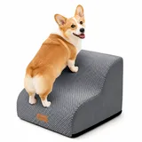 Vounot® Hundetreppe Haustiertreppe Aus Hochdichtem Schwamm, Rutschfest, 40x40x30cm Grau