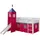 Homestyle4u Hochbett Kinder 90 x 200 cm Kiefer weiß pink