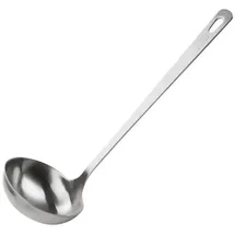 Fackelmann Chefkoch trifft Fackelmann Schöpflöffel – Zum Servieren und Schöpfen von Suppen und Eintöpfen, Edelstahl in mattem Look – Suppenkelle spülmaschinengeeignet