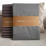 MAGANO® Luxus Spannbettlaken 180x200 Streifen Grau/Weiß | Bambus & Baumwolle Satin | 400 TC Premiumqualität | Hypoallergen & Thermoregulierend | Spannbetttuch Bettlaken 180x200 cm | Off-White