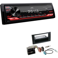 JVC KD-X182DB 1-DIN Media Autoradio AUX-In USB DAB+ mit Einbauset für Ford Fusion Facelift schwarz