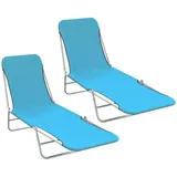 vidaXL Sonnenliege 182 x 55 x 24 cm blau klappbar 2 St.
