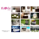 Kloris Ellenico 35 Blumentopf, beleuchtet mit Elektrokabel, Leuchtmittel inklusive, IP65 Polyethylen, 35 x 35 x 35 cm, Tiefe Fach 12 cm