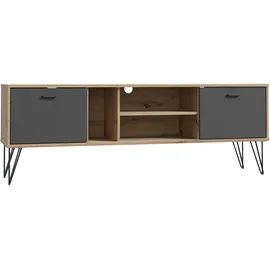 Forte Neyle TV-Lowboard 163,1 cm Schwarz Holzwerkstoff