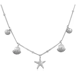 Elli Halskette Muscheln Seestern Kugelkette Maritim 925 Silber Damen 