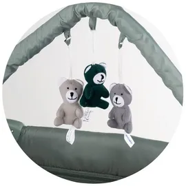 Chipolino Reisebett, Luna 2 Ebenen Wickelauflage klappbar Spielbogen Faltmatratze grün Kunststoff, 60x120 cm, Babymöbel, Babybetten, Reisebetten