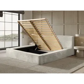 Fun Möbel Polsterbett Doppelbett Modesto 140x200cm in Stoff Lincoln Creme