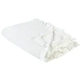 Beliani HATTON Bettüberwurf 220 x 240 cm Cremeweiß
