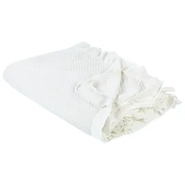 Beliani HATTON Bettüberwurf 220 x 240 cm Cremeweiß
