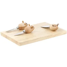 Kikkerland Käse-Set Schneidebrett Holz 1-tlg. 0 x 0 cm Braun