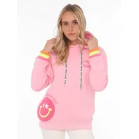 Zwilling Zwillingsherz Hoodie »Always Happy«, mit Smiley Aufdruck aus Frottee und Neon Details Zwillingsherz rosa S/M