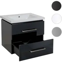 Mendler Premium Waschbecken + Unterschrank HWC-D16, Waschbecken Waschtisch, hochglanz