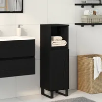 VidaXL Badschrank Schwarz Eiche 30 x 30 x 100