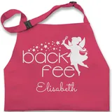 Kinderschürze Schürze Kinder Jungen Mädchen - Backschürze - Back Fee Backfee mit Name - 2-6 Jahre - Pink - kinderbackschürzen bäcker konditor backen schürzen personalisierte für - 2-6 Jahre